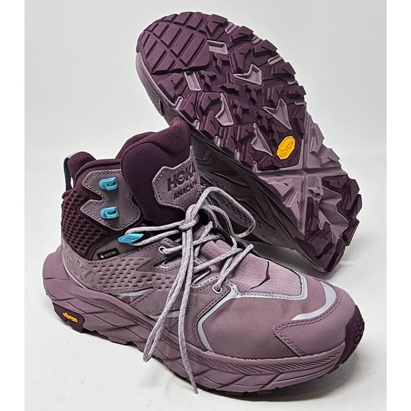 NEW! HOKA Anacapa Mid GTX Hiker Womens Boot 9B US‎ ElderberryGrape - Picture 2 of 13